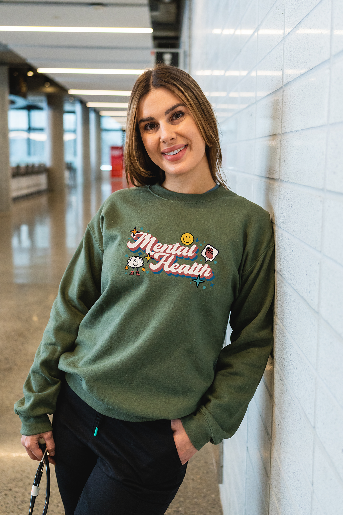 Mental Health Retro - Non-Pocketed Crew Sweatshirt