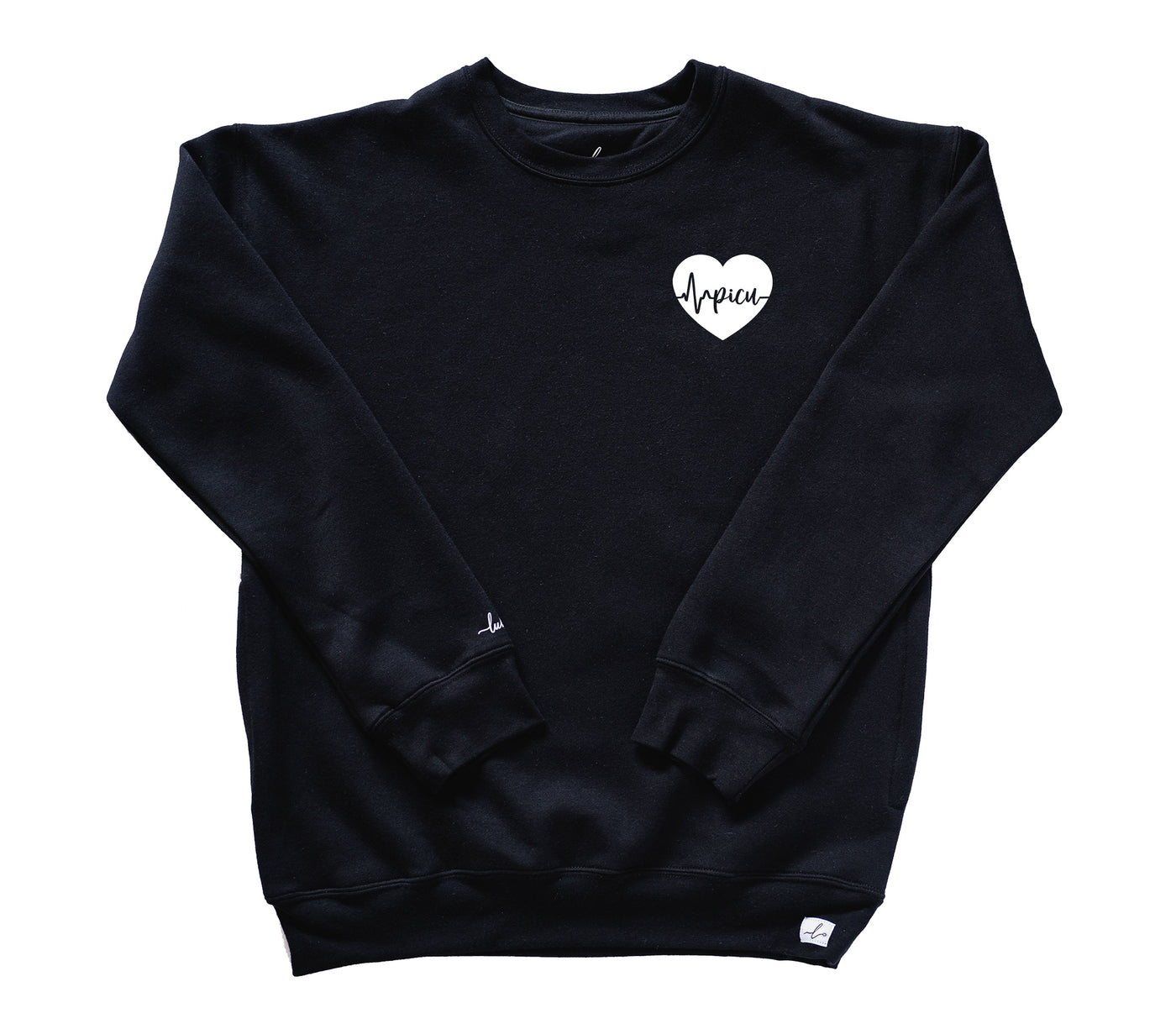 PICU ECG Heart - Pocketed Crew Sweatshirt