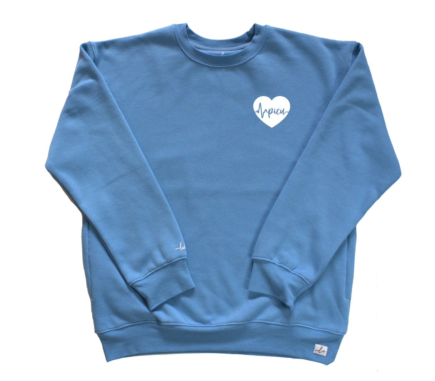 PICU ECG Heart - Pocketed Crew Sweatshirt