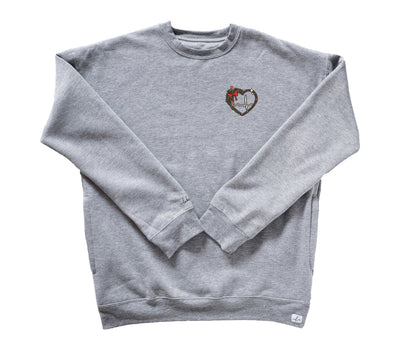 Holiday ECG Heart - Pocketed Crew Sweatshirt