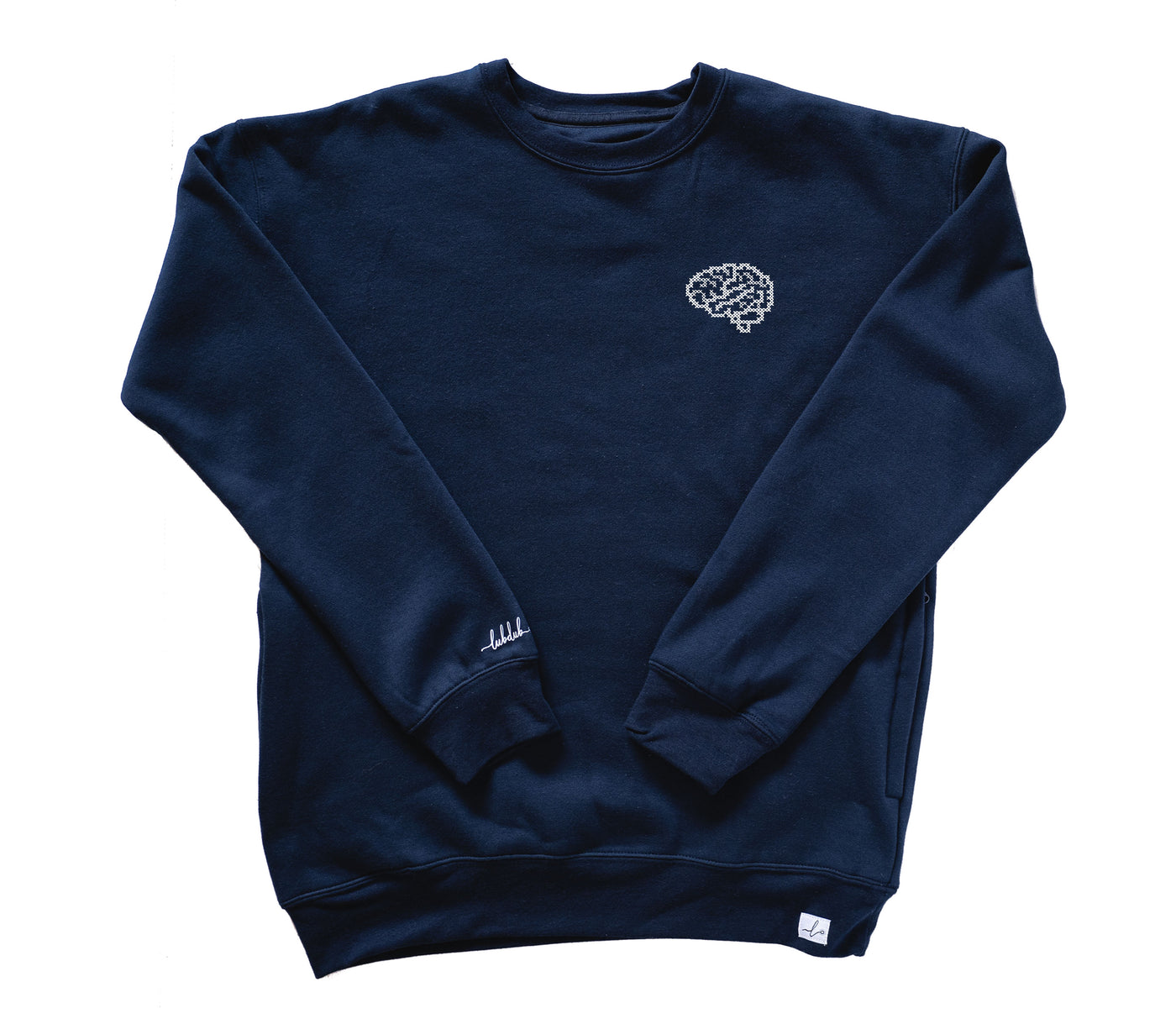 Cross-Stitch Brain - Pocketed Crew Sweatshirt