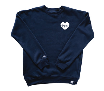 PICU ECG Heart - Pocketed Crew Sweatshirt