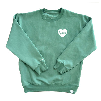 PICU ECG Heart - Pocketed Crew Sweatshirt