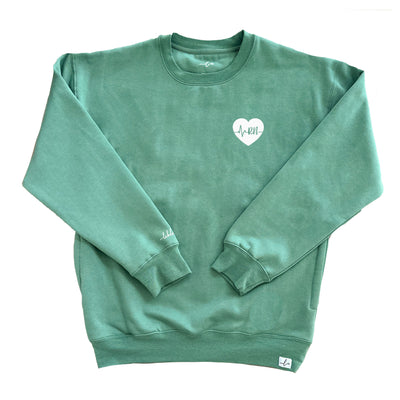 RN ECG Heart - Pocketed Crew Sweatshirt