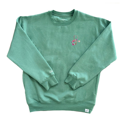 Stethoscope Floral Sketch - Pocketed Crew Sweatshirt