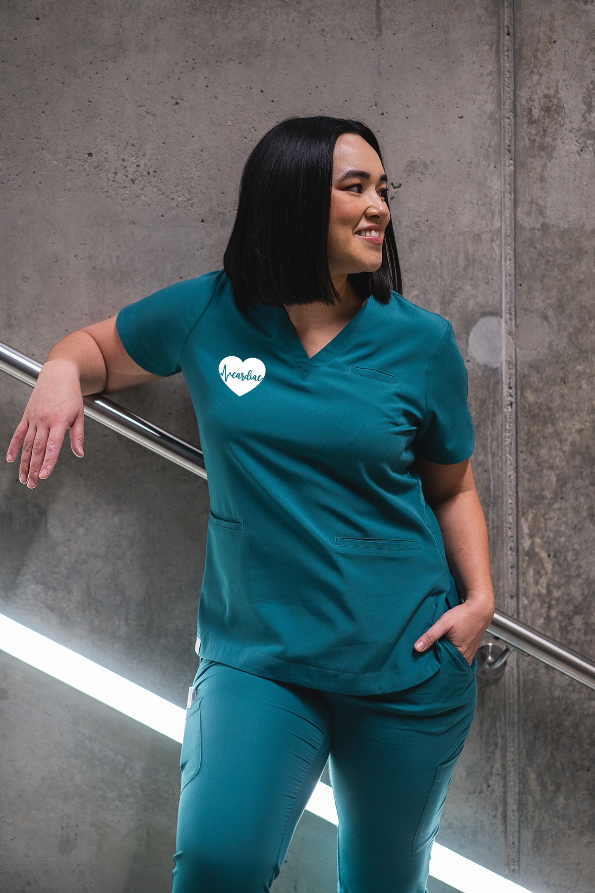 Cardiac ECG Heart - Codi Scrub Top