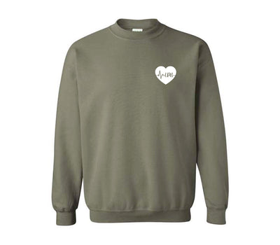 LPN ECG Heart - Non-Pocketed Crew Sweatshirt