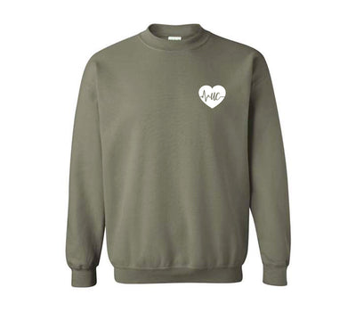 Unit Clerk ECG Heart - Non-Pocketed Crew Sweatshirt