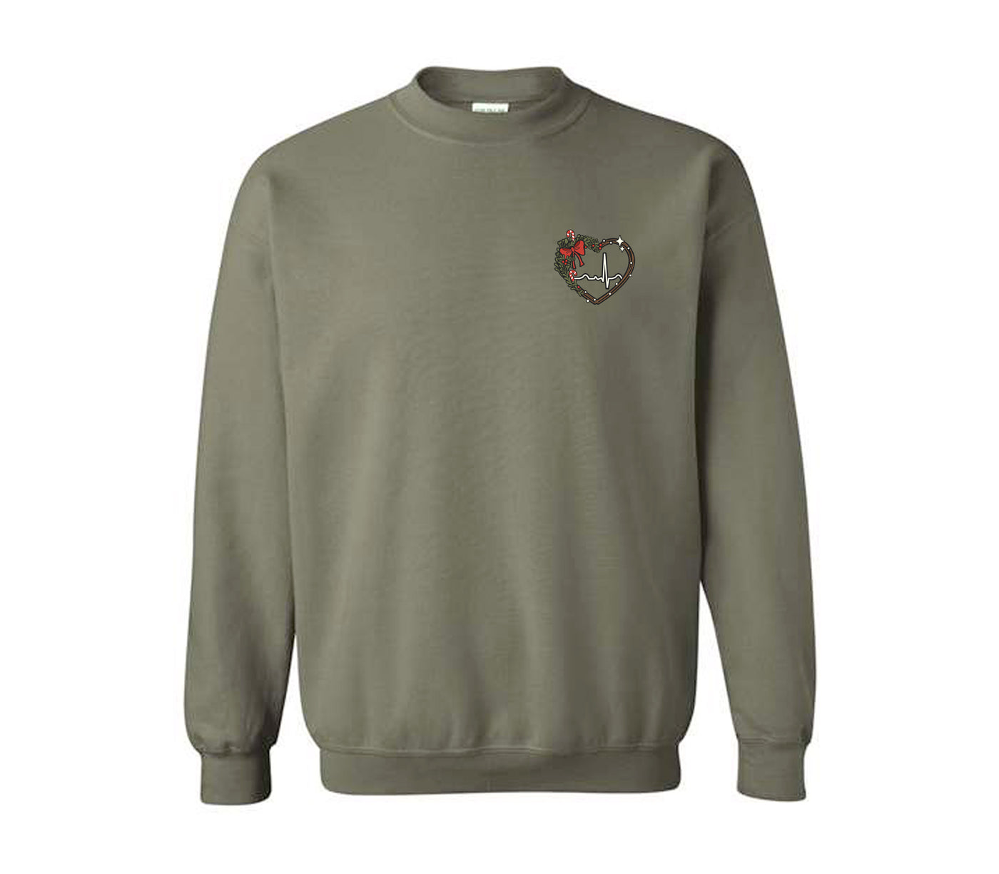 Holiday ECG Heart - Non-Pocketed Crew Sweatshirt