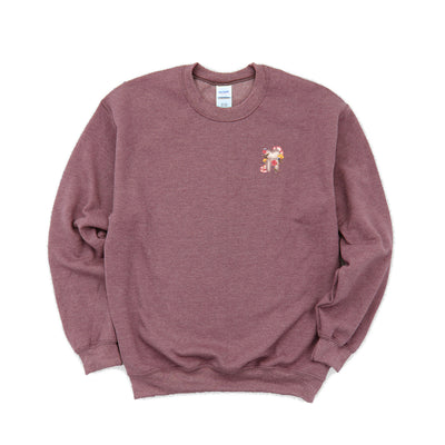 Tooth Floral Sketch - Non-Pocketed Crew Sweatshirt