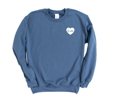 LPN ECG Heart - Non-Pocketed Crew Sweatshirt