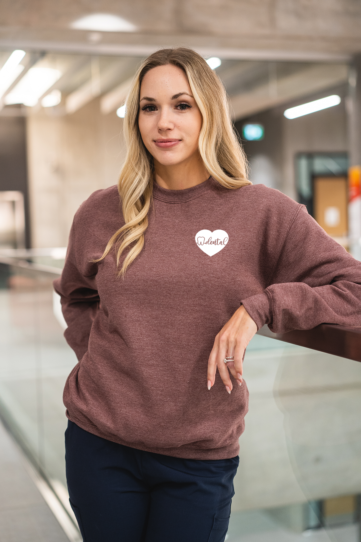 Dental ECG Heart - Non-Pocketed Crew Sweatshirt