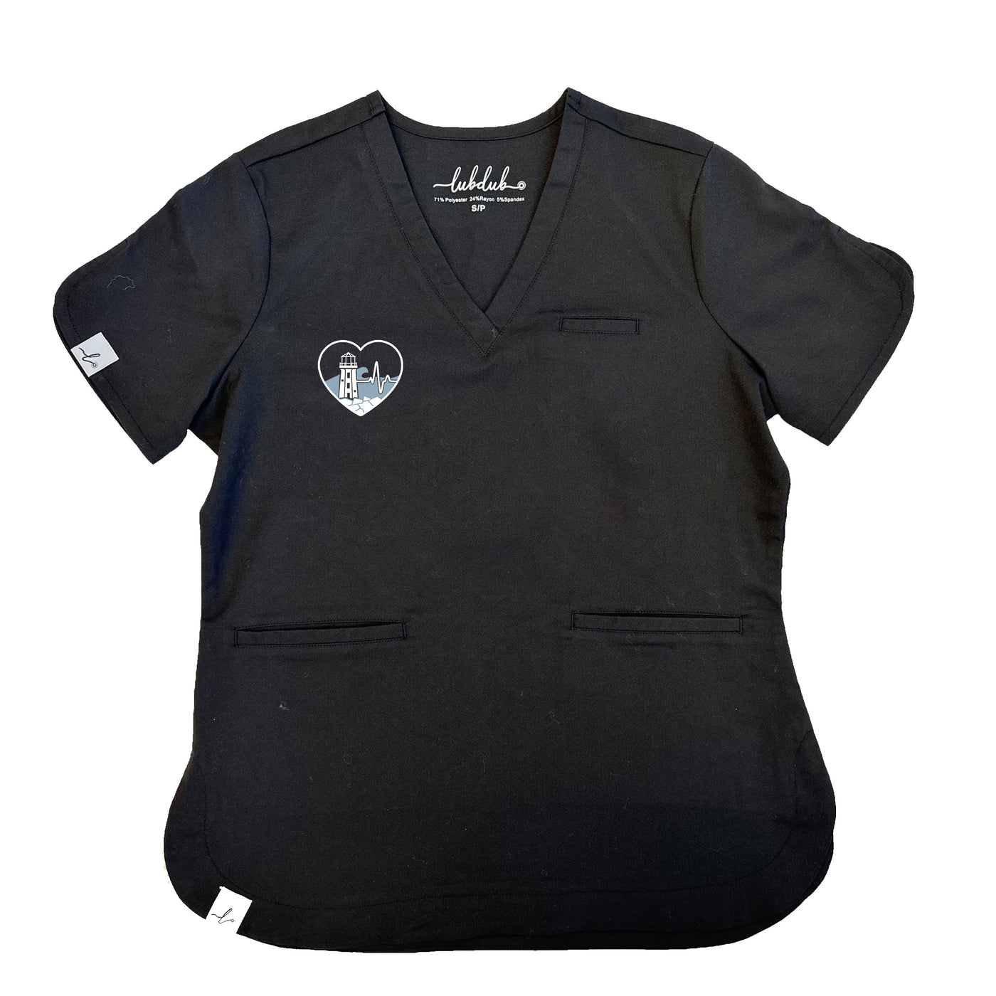 Atlantic ECG Heart - Rosa Scrub Top