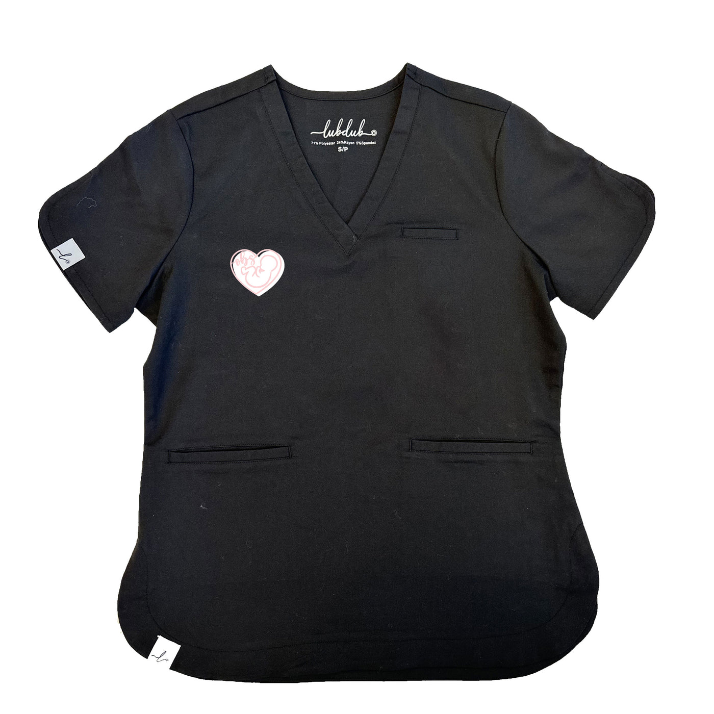 Baby in Heart - Obs - Rosa Scrub Top