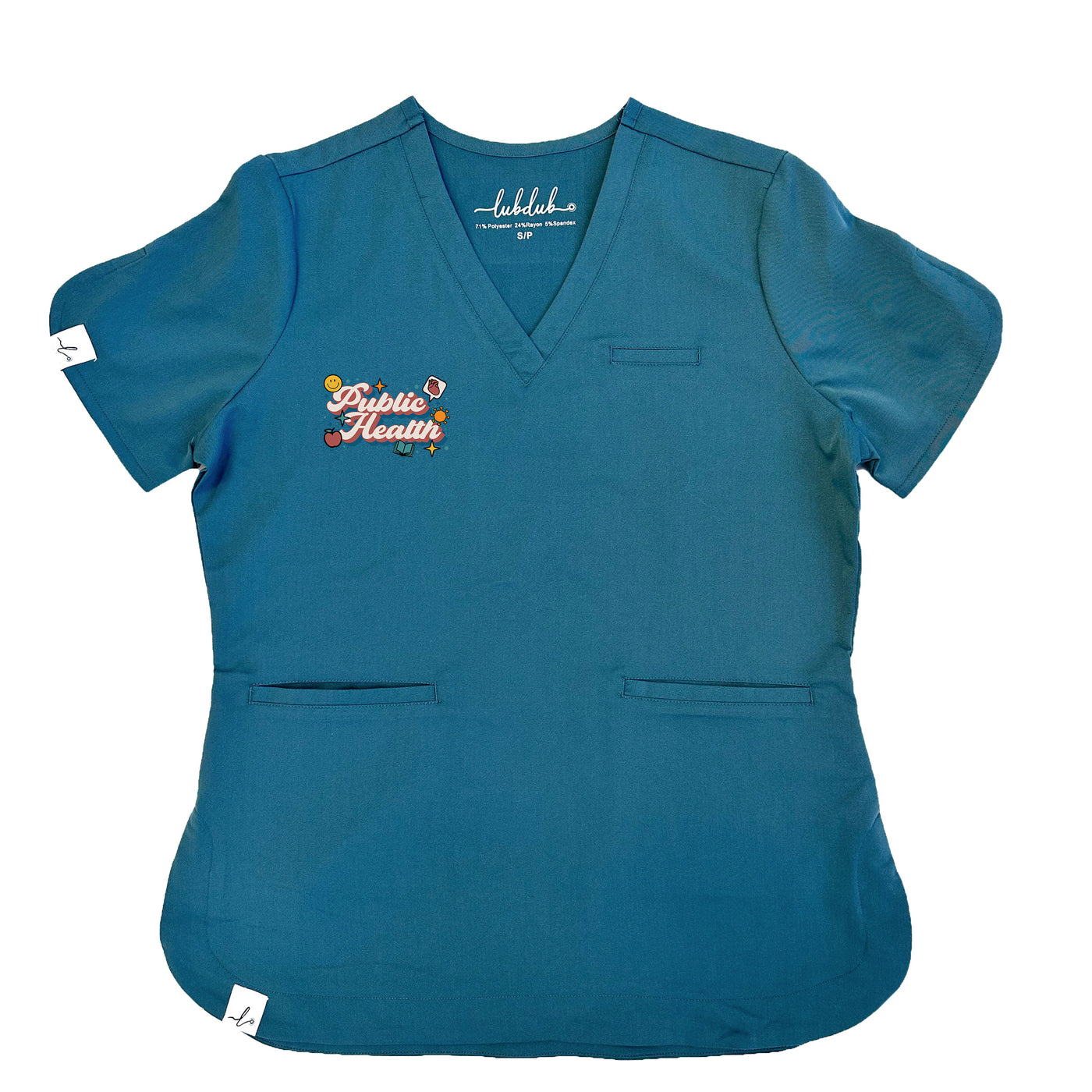 Public Health Retro - Rosa Scrub Top