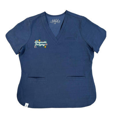 Diagnostic Imaging Retro - Rosa Scrub Top