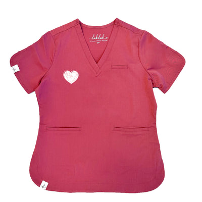 Baby in Heart - Obs - Rosa Scrub Top