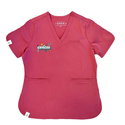 CVICU Retro - Rosa Scrub Top