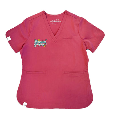 Diagnostic Imaging Retro - Rosa Scrub Top