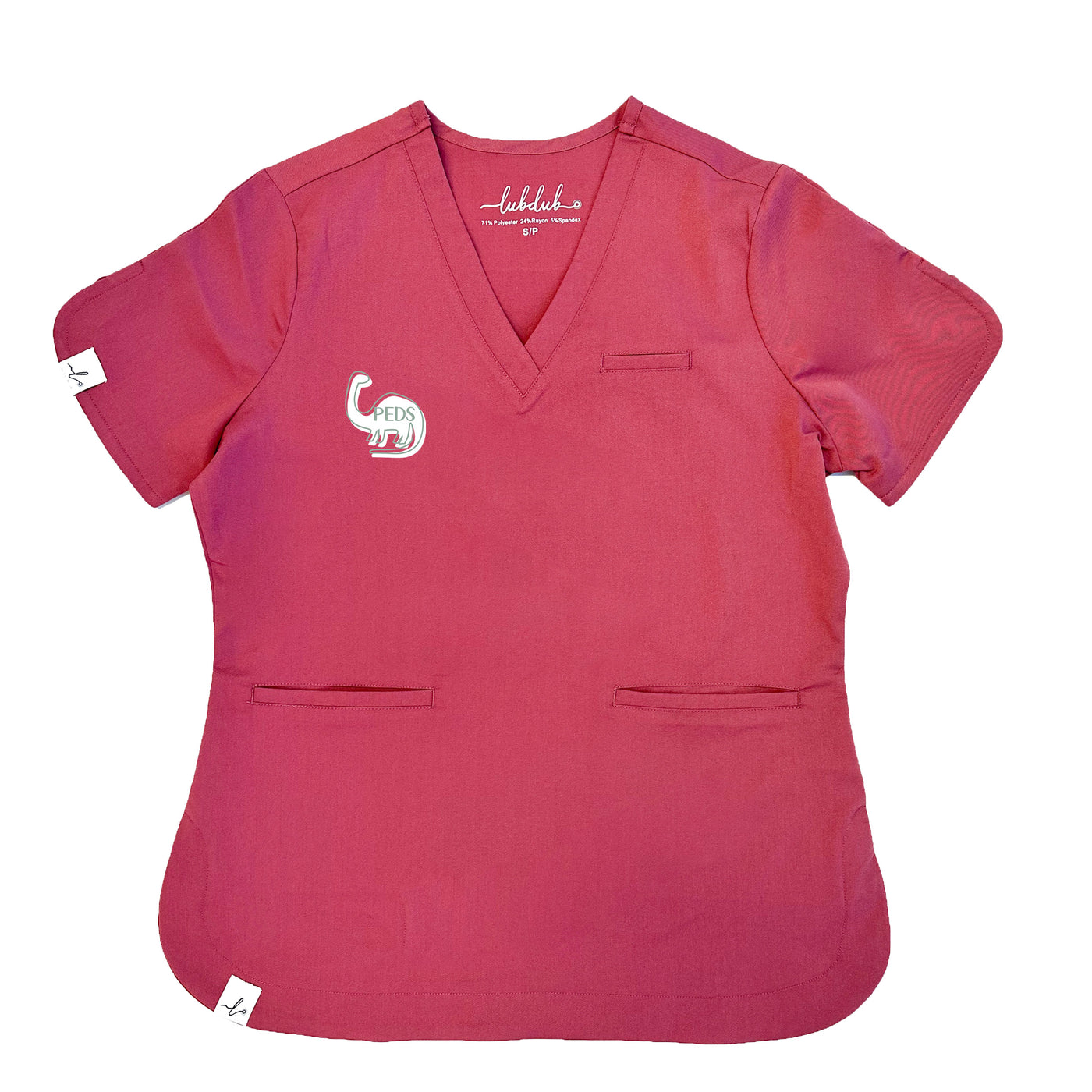 Pediatric Dinosaur - Rosa Scrub Top