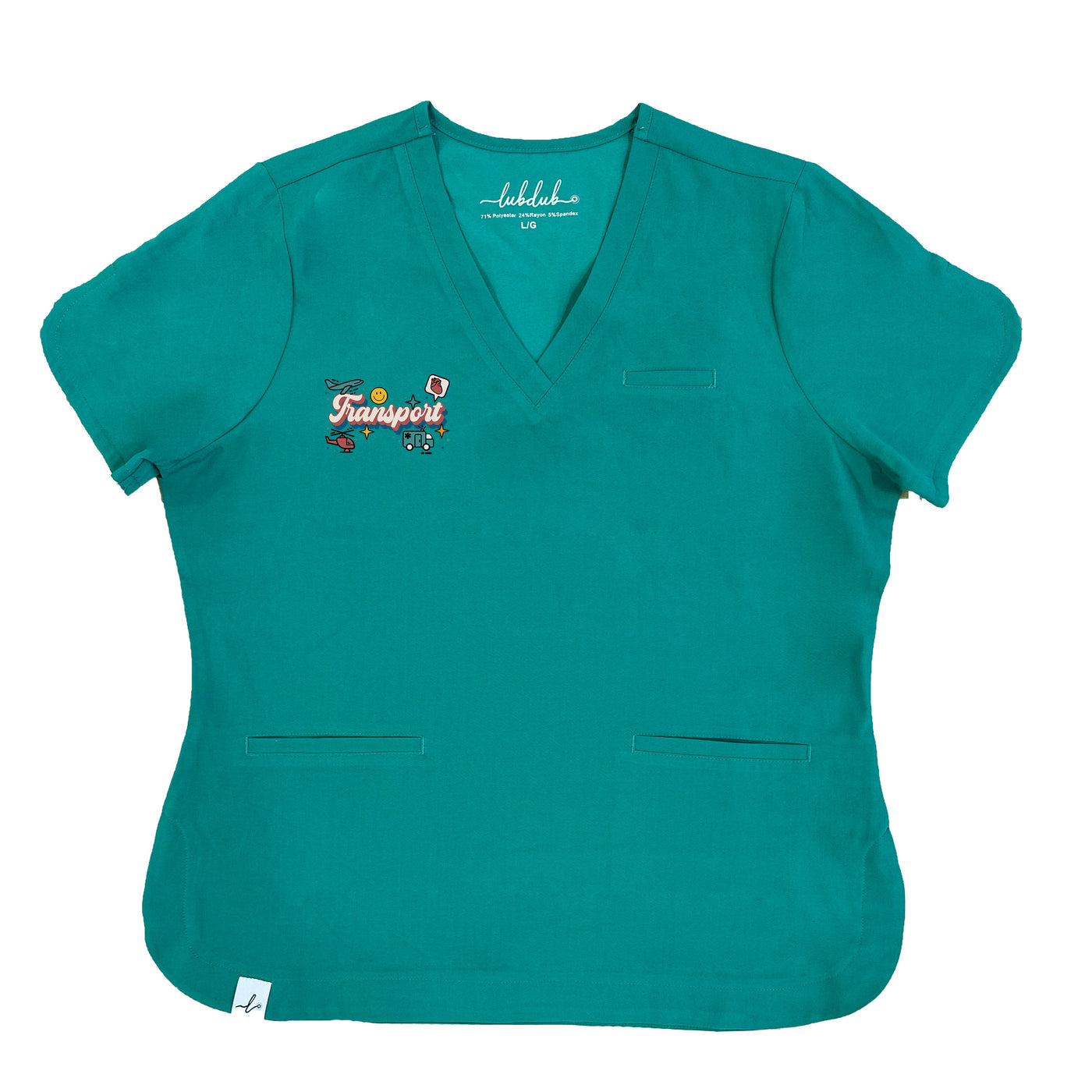 Transport Retro - Rosa Scrub Top