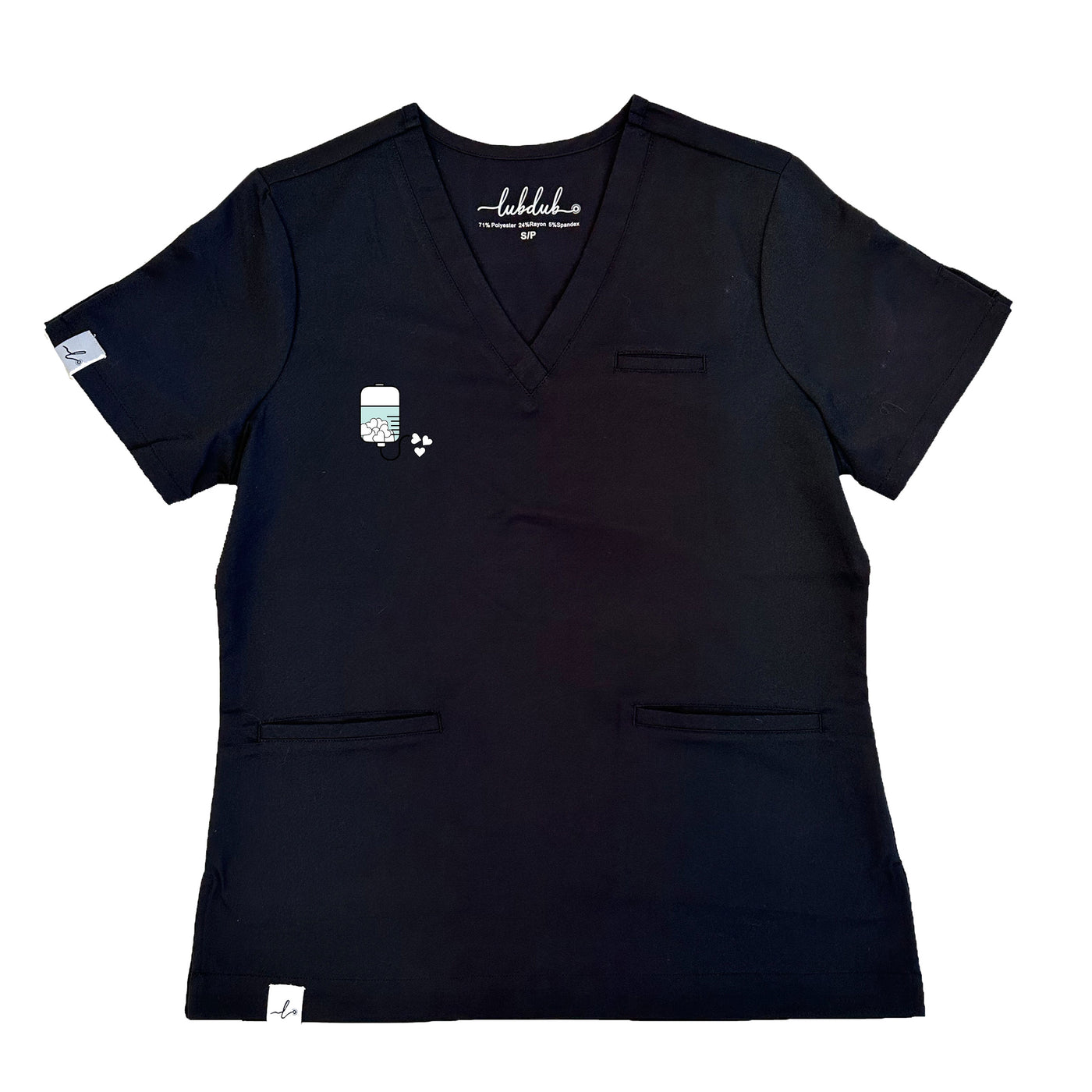 IV Bag of Hearts - Codi Scrub Top