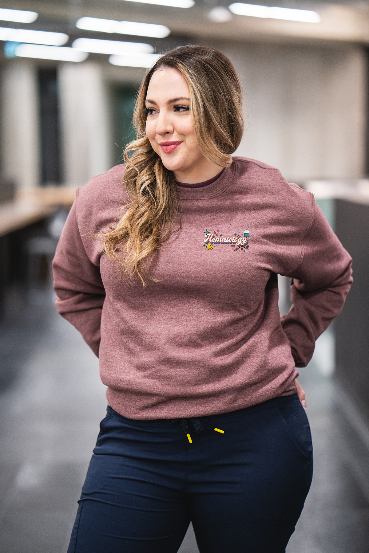 Hematology Retro  - Non-Pocketed Crew Sweatshirt