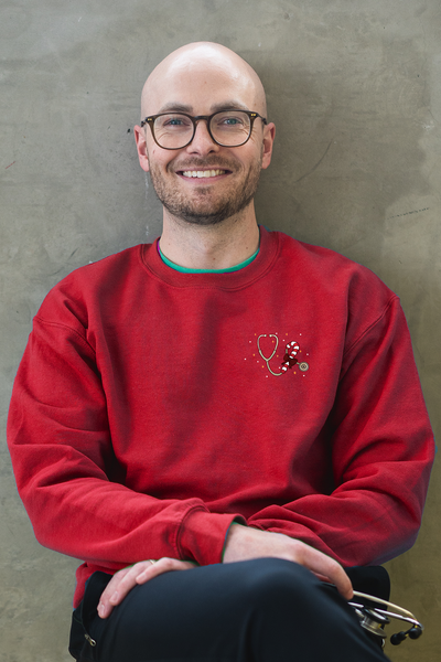 Candy Cane Stethoscope - Non-Pocketed Crew Sweatshirt