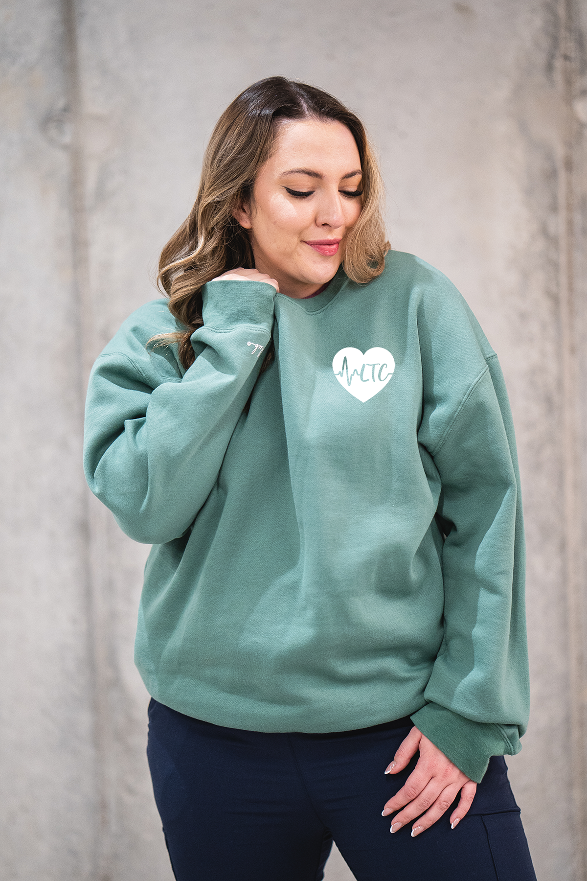 LTC ECG Heart - Pocketed Crew Sweatshirt