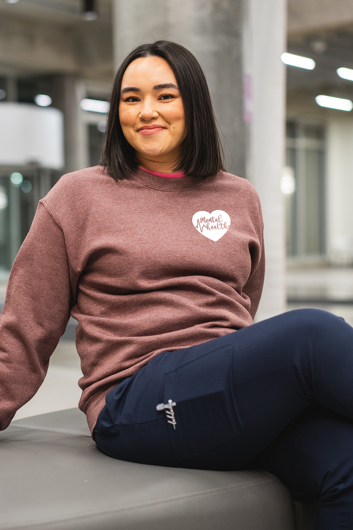 Mental Health ECG Heart - Non-Pocketed Crew Sweatshirt