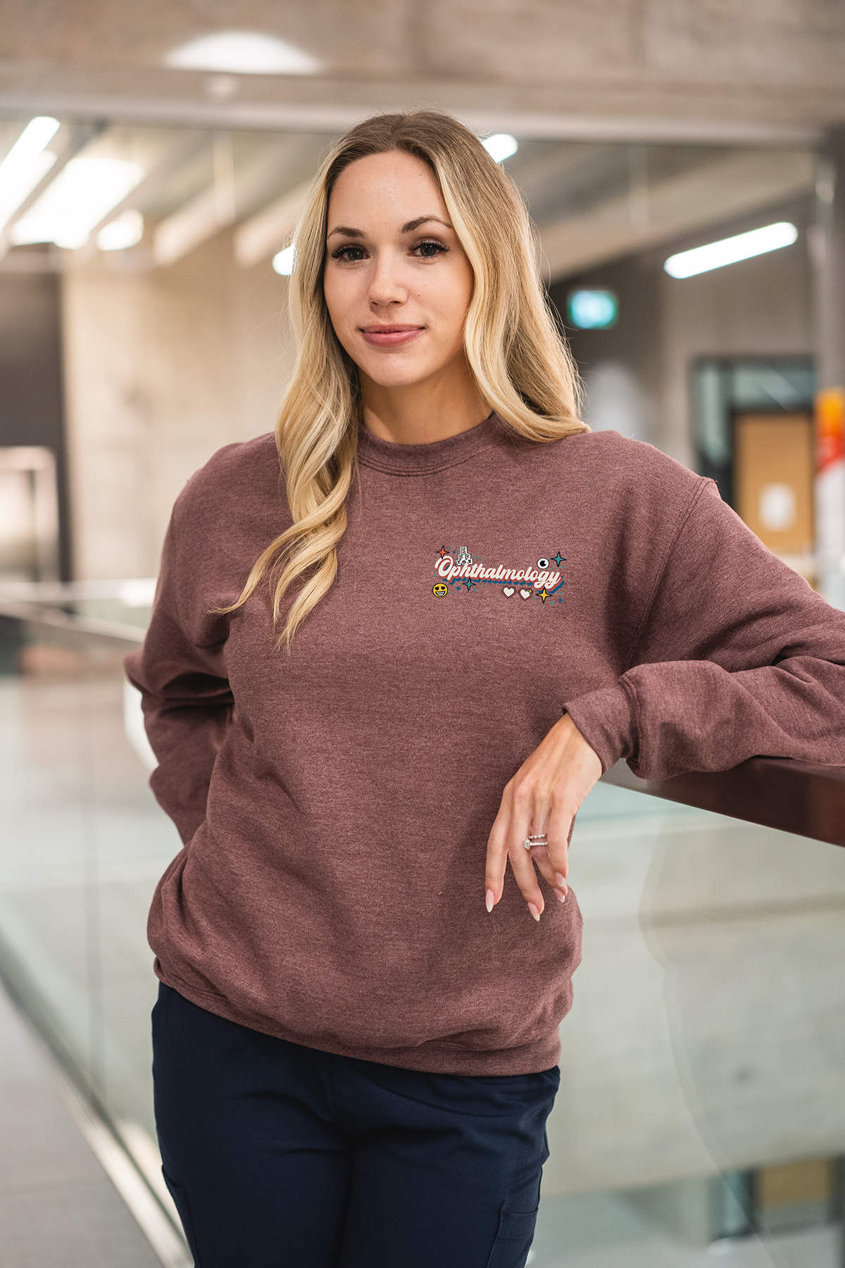 Ophthalmology Retro  - Non-Pocketed Crew Sweatshirt