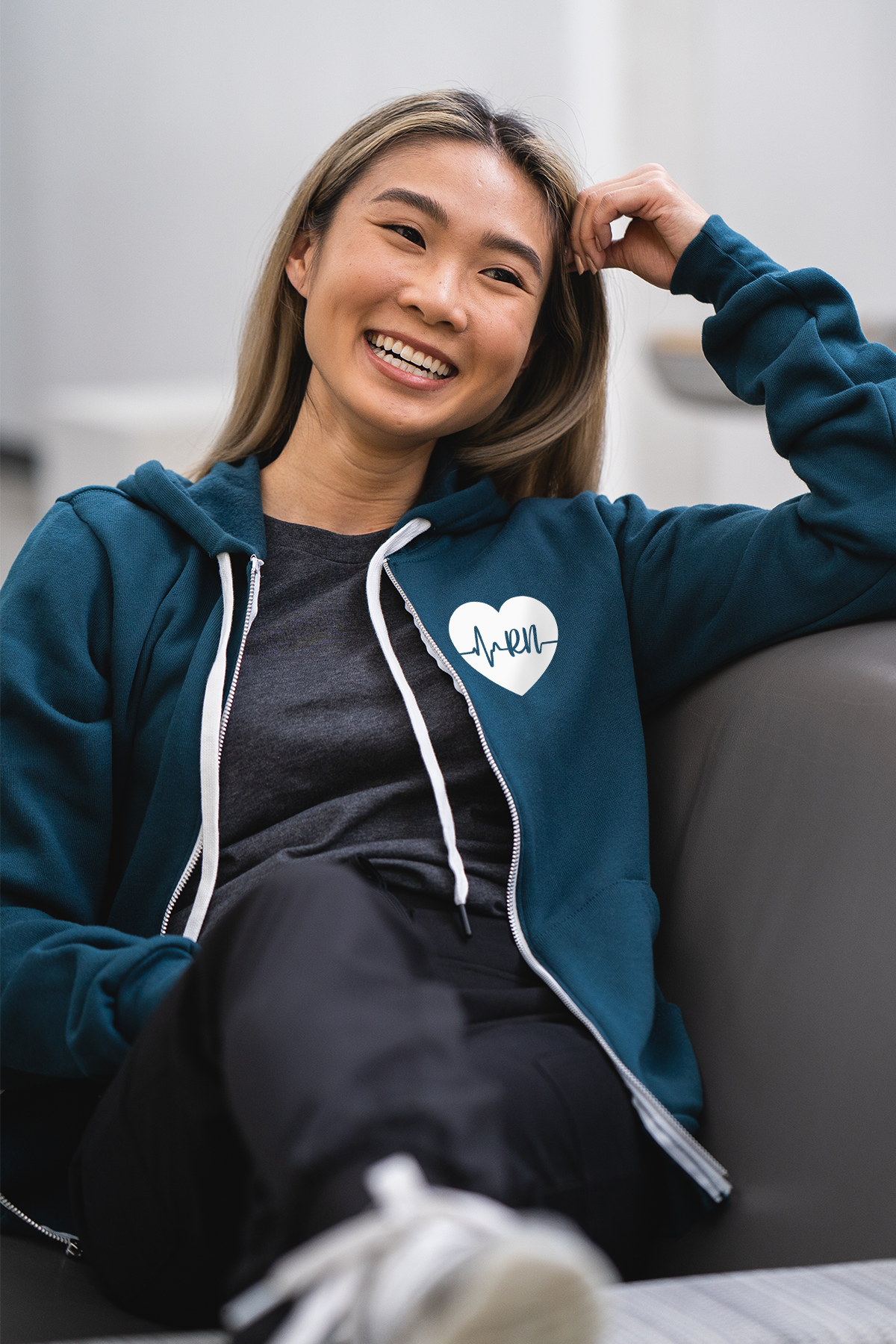 RN ECG Heart - Basic Hoodie