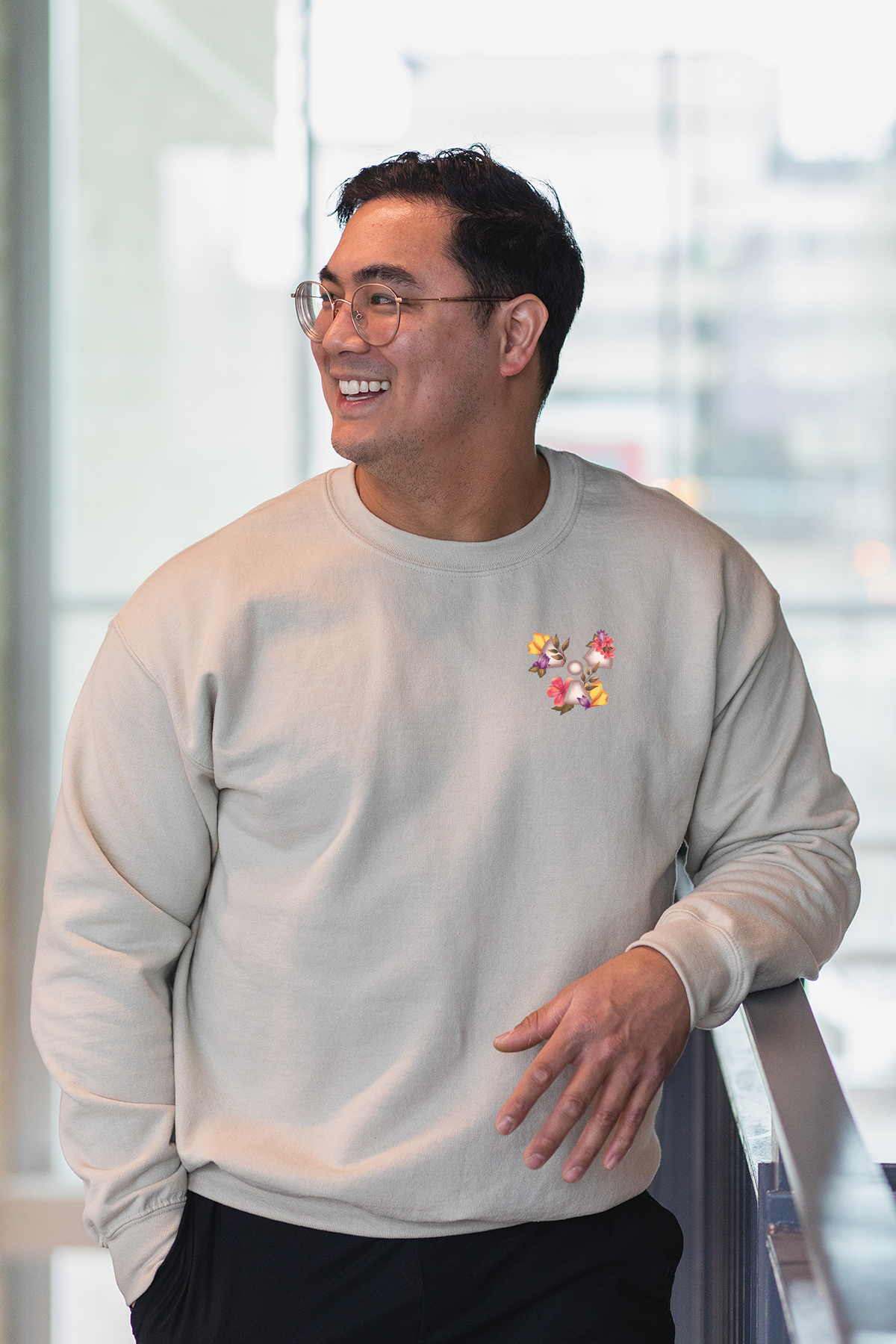 Radiology Floral Sketch - Non-Pocketed Crew Sweatshirt