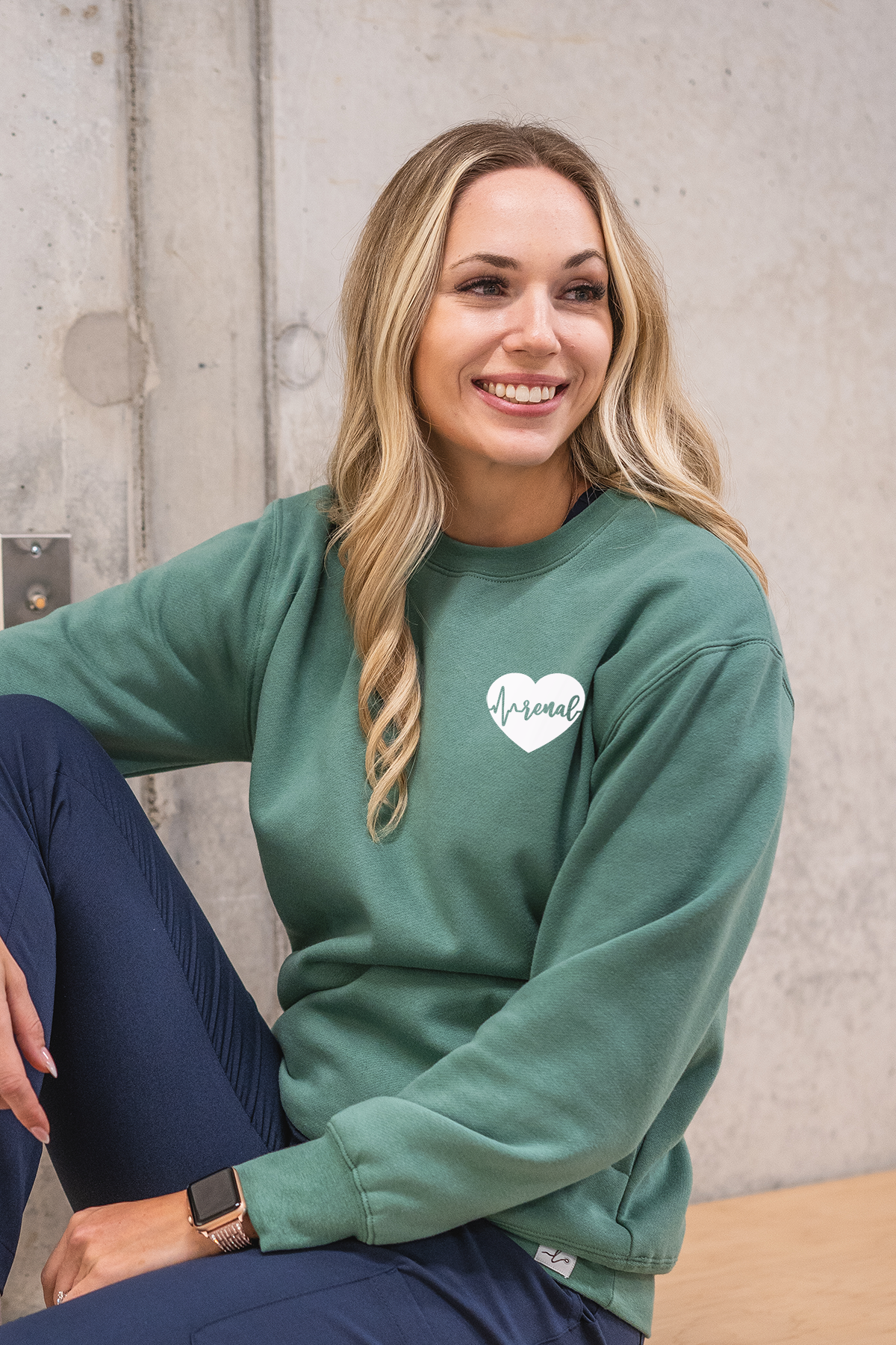 Renal ECG Heart - Pocketed Crew Sweatshirt