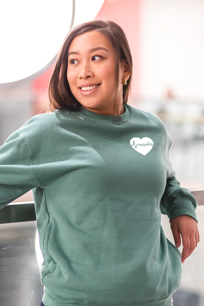 Vascular ECG Heart - Pocketed Crew Sweatshirt