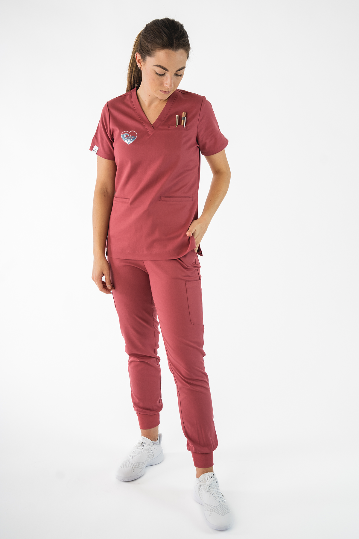 West Coast ECG Heart - Codi Scrub Top