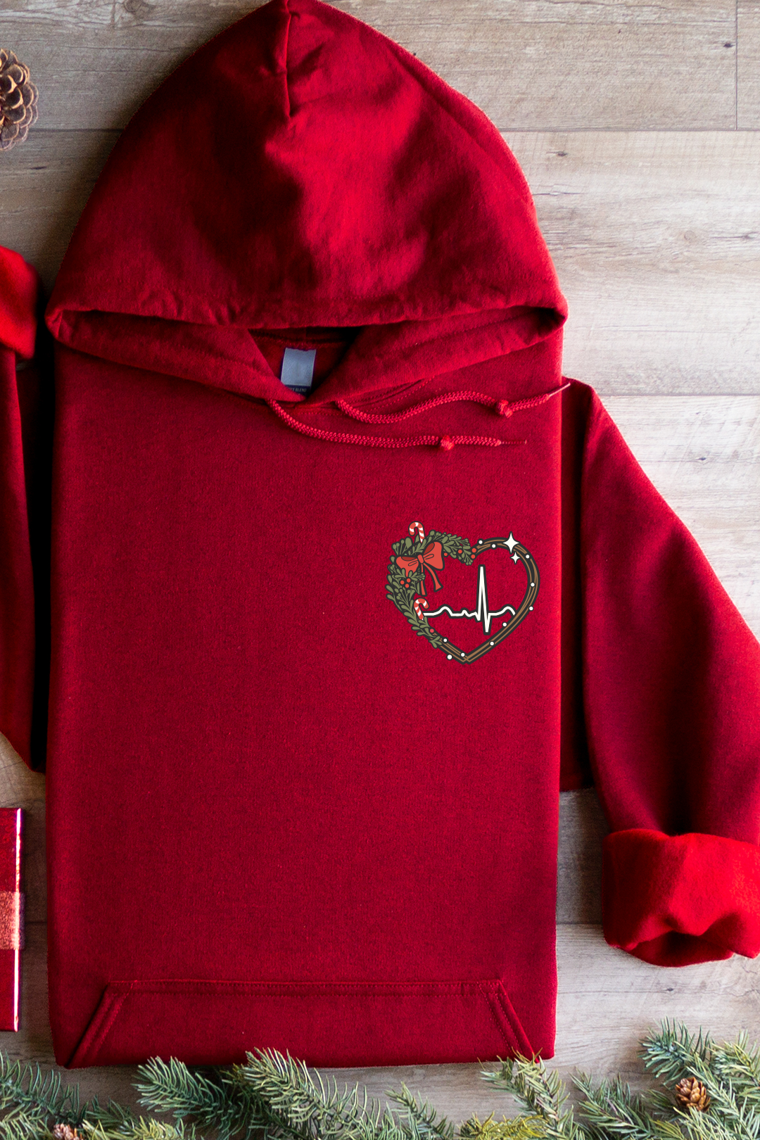 Holiday ECG Heart - Hooded Sweatshirt