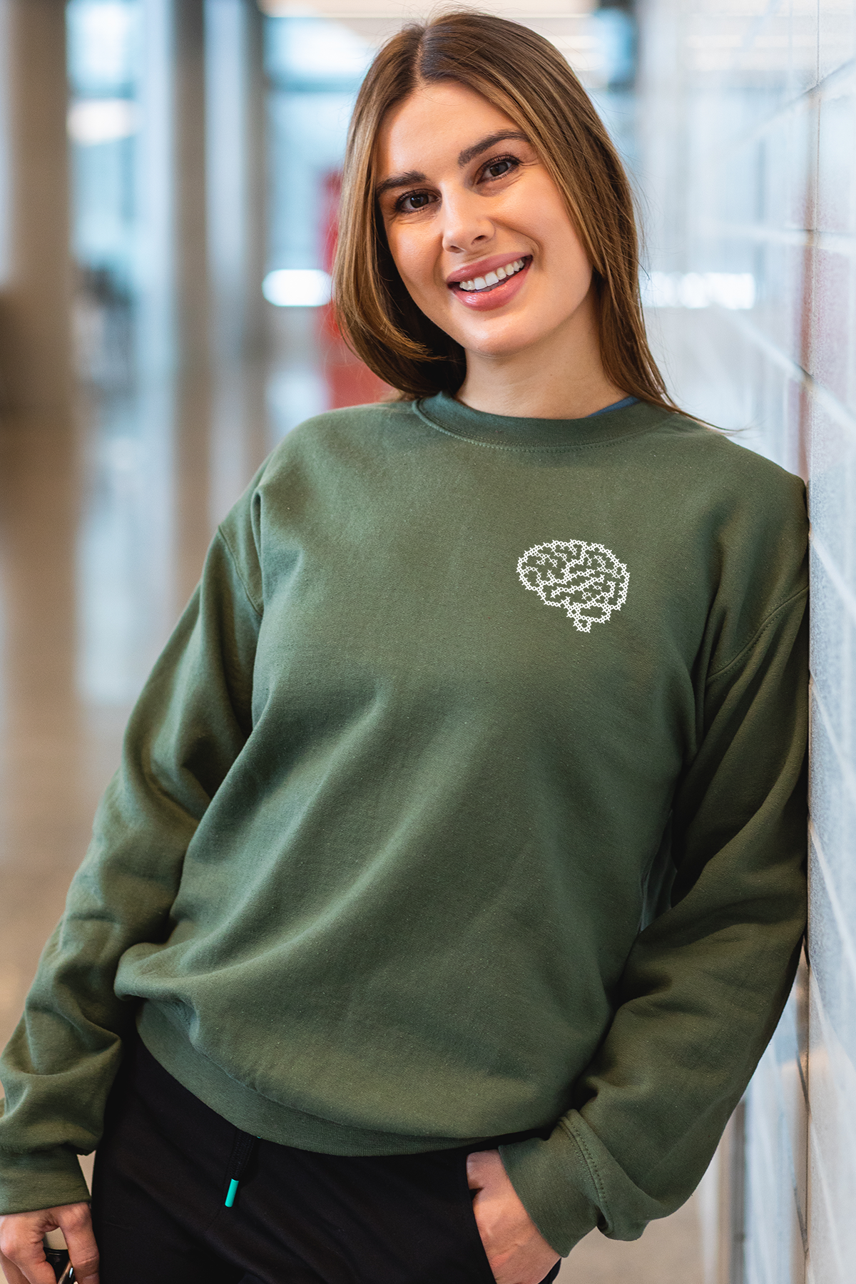 Cross-Stitch Brain - Non-Pocketed Crew Sweatshirt