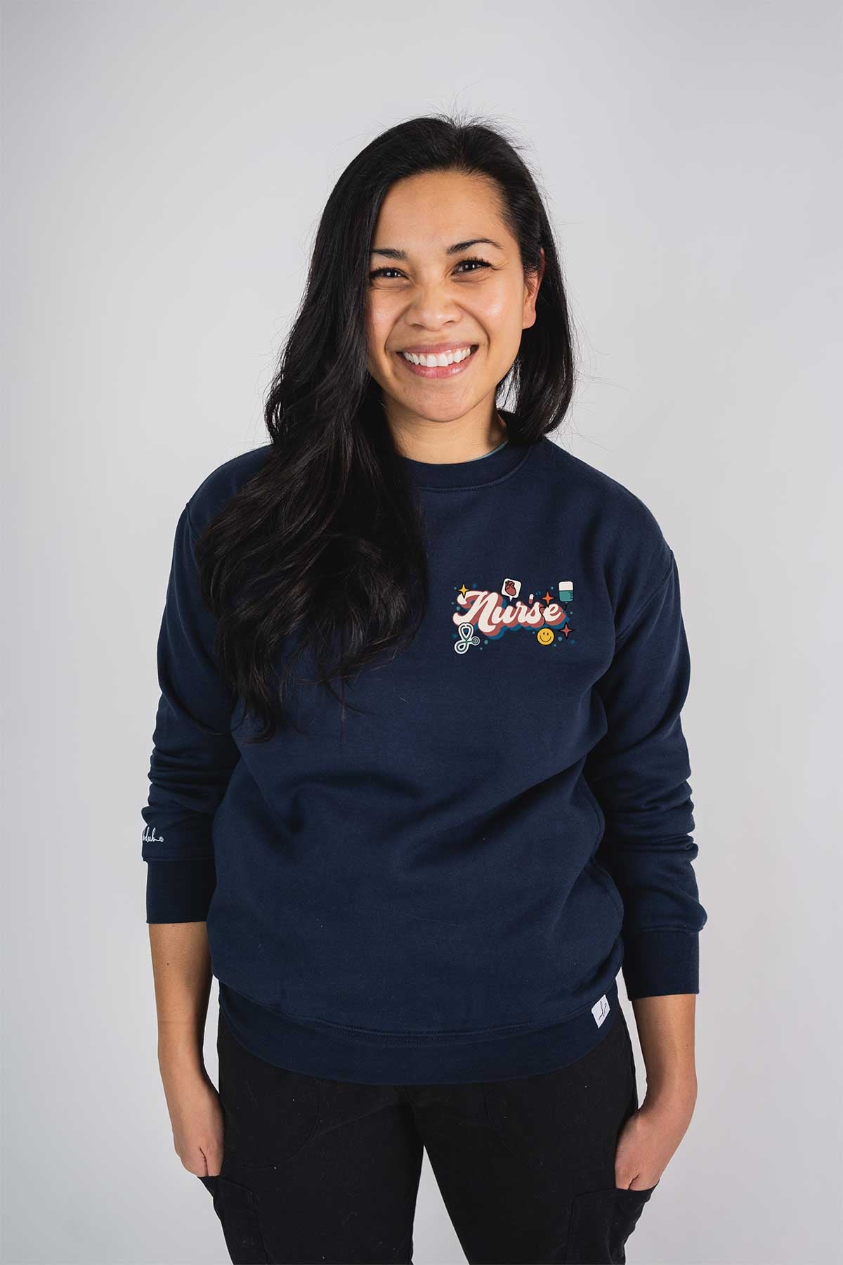 Nurse Retro - Pocketed Crew Sweatshirt